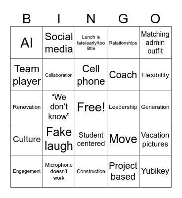 Opening Days Bingo Card