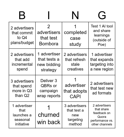 Q3 2025 CSM bingo Card