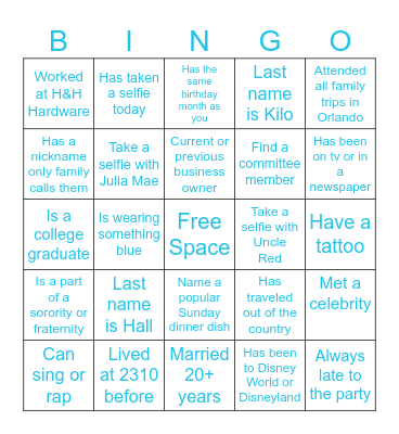 2310 Family Bingo Card