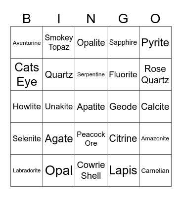 CRYSTALSSS Bingo Card