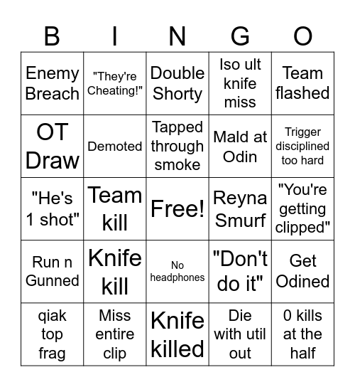 LP Demons Bingo Card