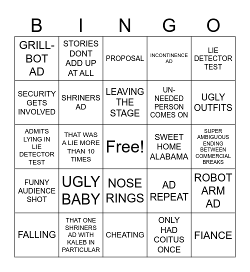 MAURY POVICH BINGO Card