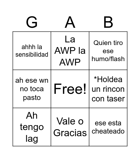 CS Con Gabito Bingo Card