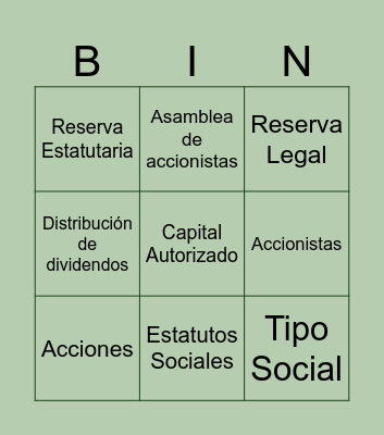 BINGO CONTABILIDAD Bingo Card