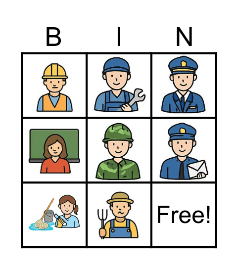 Occupation Bingo Card