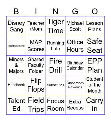 The Faculty Meeting Bingo Card