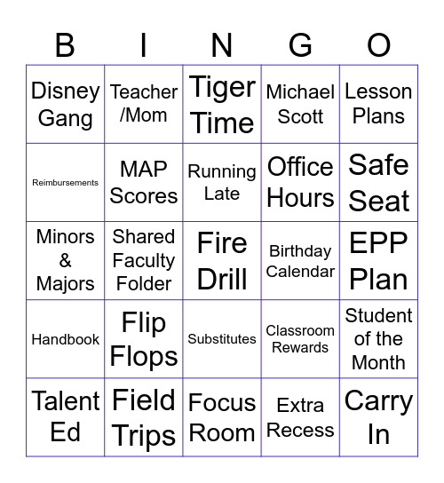The Faculty Meeting Bingo Card