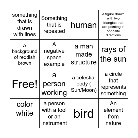 Warli Art Bingo Card
