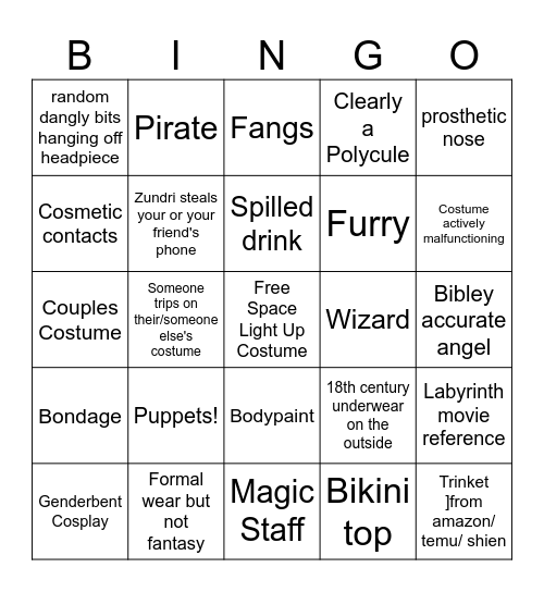 Labyrinth Bingo - performer's don't count Bingo Card