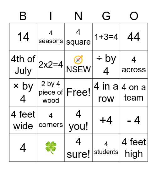All about the #4 Bingo Card