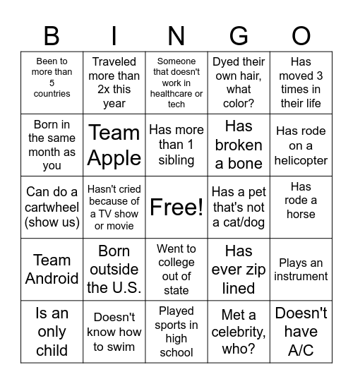 Young Adults' Women Fellowship Bingo Card