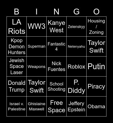Stinson Bingo Card