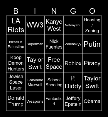Stinson Bingo Card