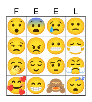 Feelings Bingo Card