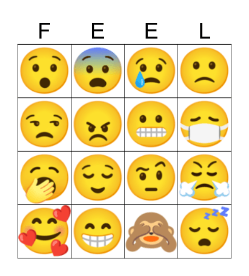 Feelings Bingo Card
