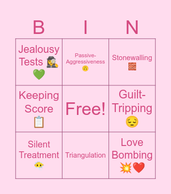 TOXIC LOVE BINGO Card