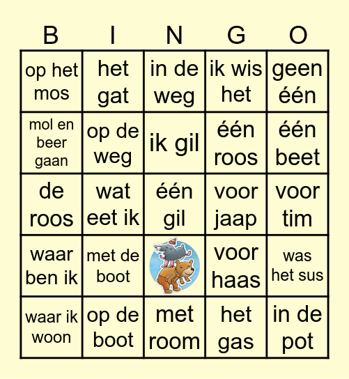 Bingo tot weg Bingo Card
