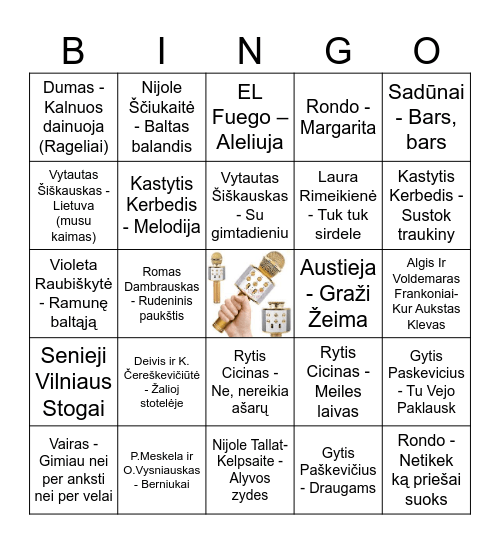 Muzikinis bingo Card