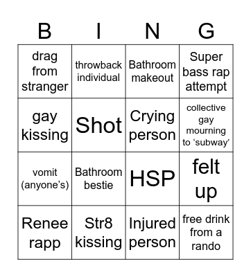 yahyahs Bingo Card