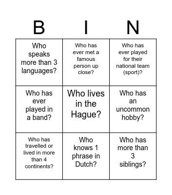Bingo Exchange Bingo Card
