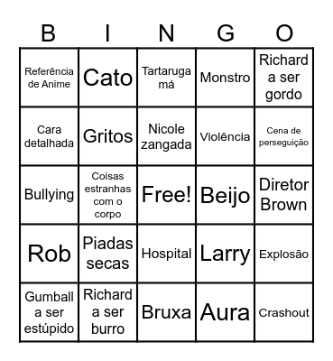 Gumball Bingo Card