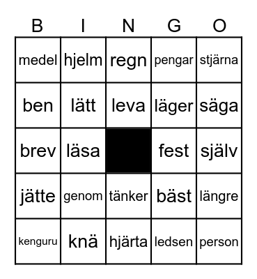 E eller Ä - bingo Card