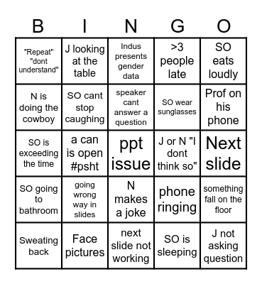 SCS LSPN Bingo 2025 Bingo Card