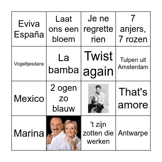 Muziekbingo Card