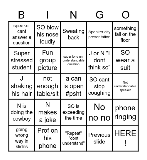 SCS LSPN Bingo 2025 Bingo Card