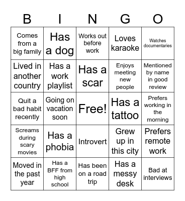 Mariana Bingo Card