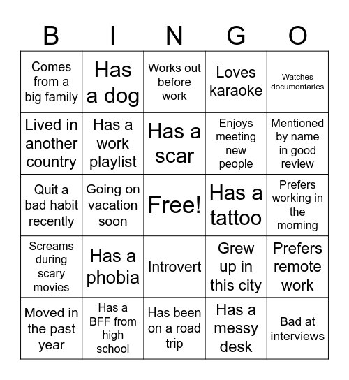 Mariana Bingo Card