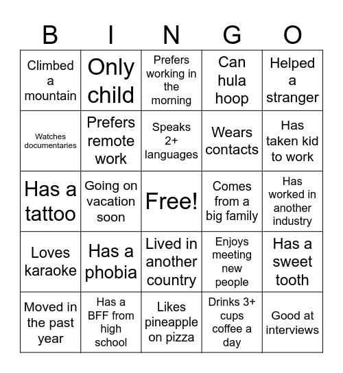 Alvina Bingo Card