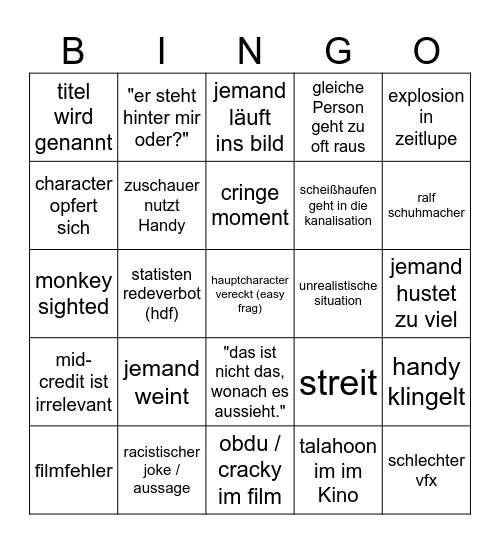 Fantastic 4 Bingo Card