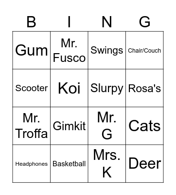 Summer Program Bingo Card