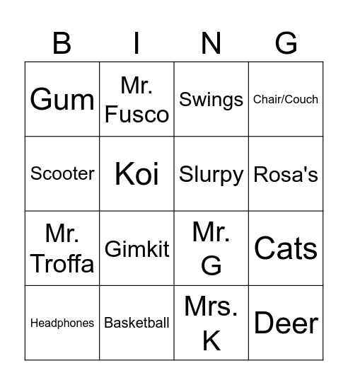 Summer Program Bingo Card