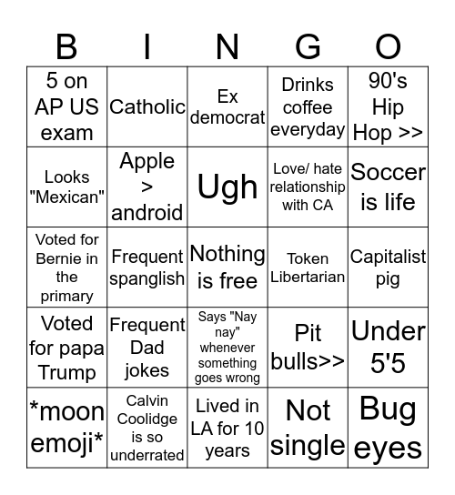 @conservatarian.ca Bingo Card