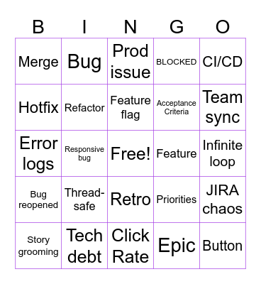 Software Tech 2 Bingo Card