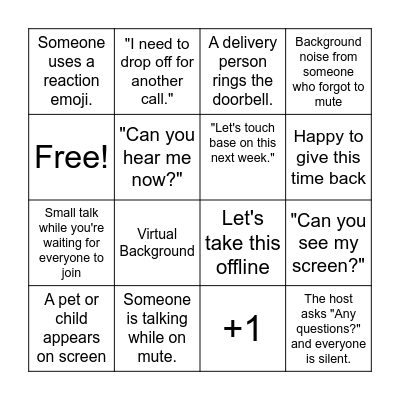 VC Bingo Card