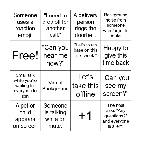 VC Bingo Card