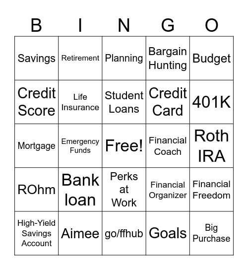 Financial Freedom Friday Bingo Card