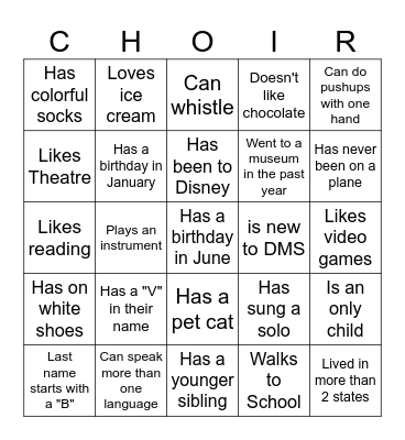 Find someone who... Bingo Card