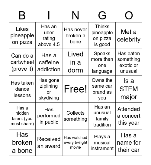 Bonding Bingo with the Justices! Bingo Card