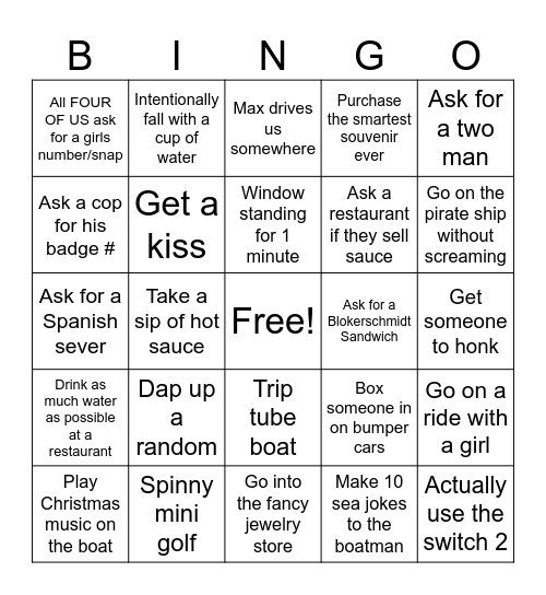 Beach Bingo #2 Bingo Card