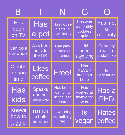 thymia bingo! Bingo Card