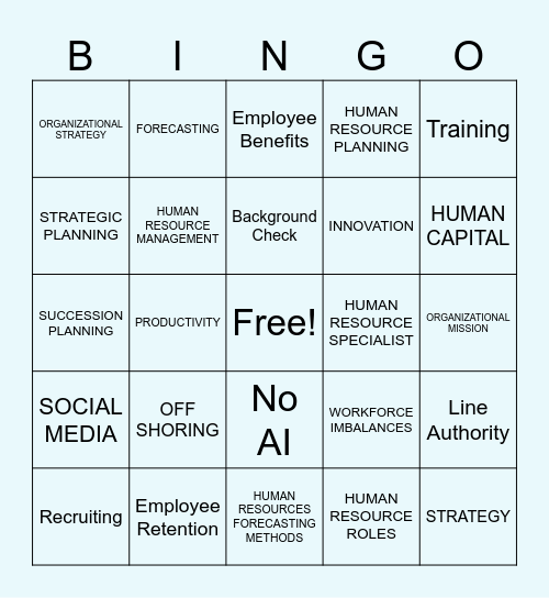 HRM CHAPTER 1 Bingo Card