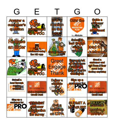 HOME DEPOT Bingo Card