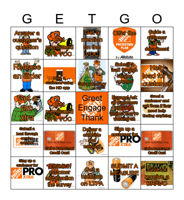 HOME DEPOT Bingo Card