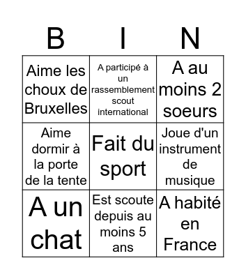 Le Bingo des caras! Bingo Card
