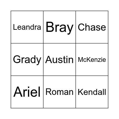 Algebra Plus Name Bingo Card