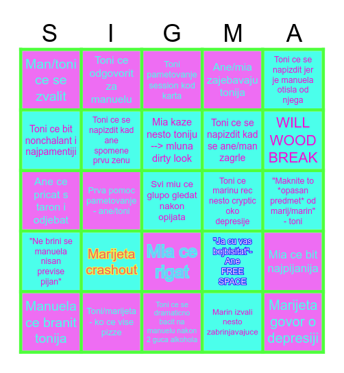 Manuela rodendan Bingo Card